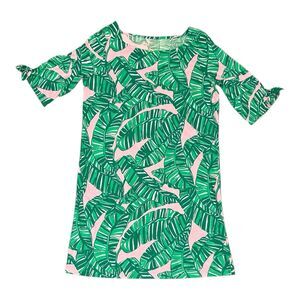 Lilly Pulitzer Girls Mini Lidia Dress Conch Shell Pink Let’s Go Bananas Large